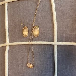 Rose gold Kendra earrings and necklace set
